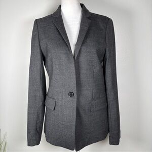 J.Crew Regent Wool Blend Blazer Women’s Size 6 Button Closure Dk Gray Career